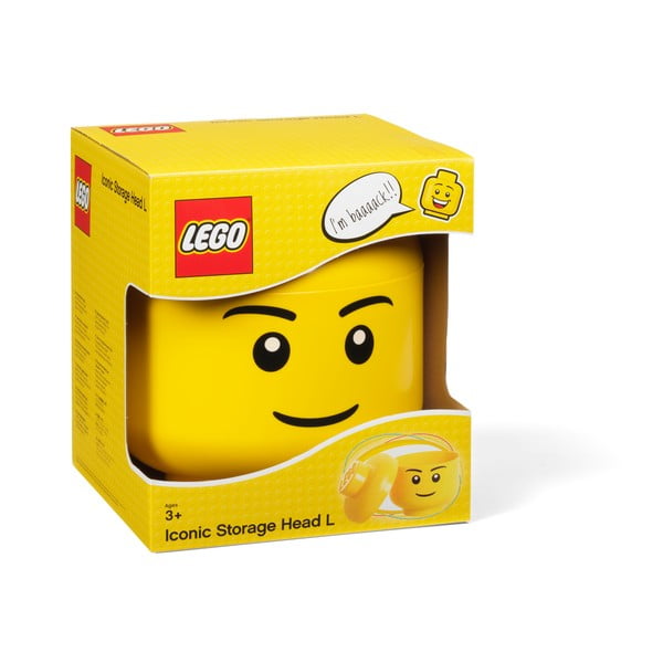 Kutija za pohranu LEGO® Boy, motiv glave, dječak ⌀ 16,3 cm