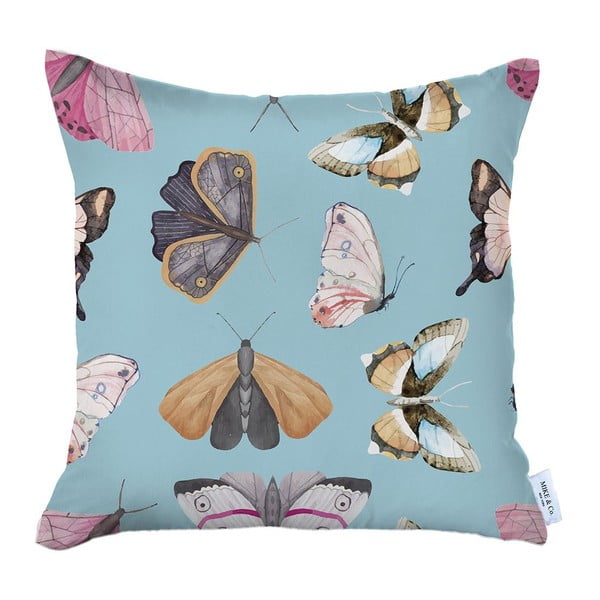 Plava jastučnica Mike & Co. New York Butterflies, 43 x 43 cm