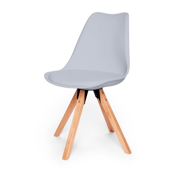 Set s 2 sive stolice s postoljem od bukvinog drveta loomi.design Eco