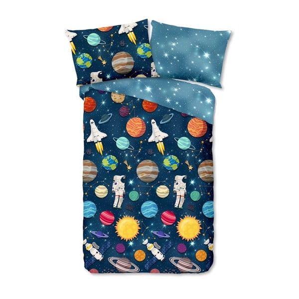 Dječja flanelska posteljina Good Morning Spaceworld, 140 x 200 cm
