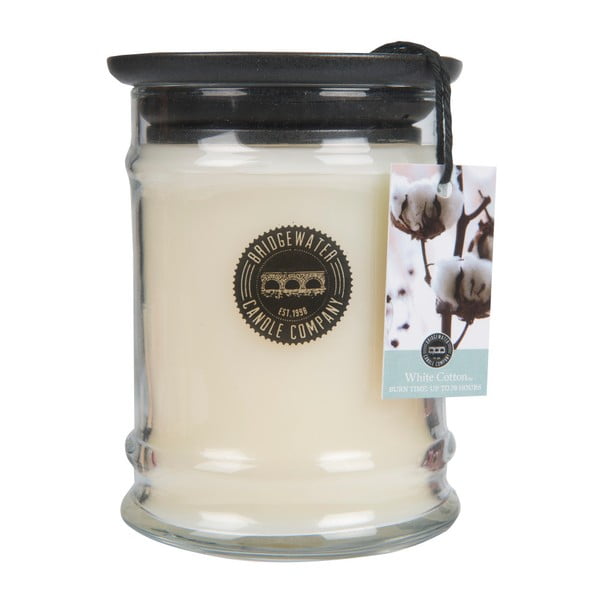 Mirisna svijeća u staklenoj posudi s mirisom pamuka, Bridgewater candle Company, trajanje mirisa 65 - 85 hodin
