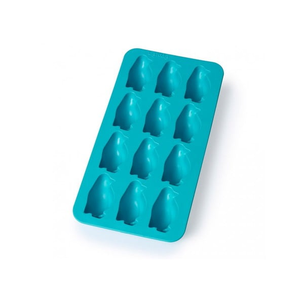 Plavi silikonski kalup za led Lékué Penguin, 12 kockica