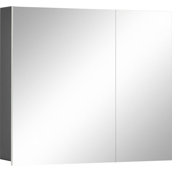 Sivi zidni kupaonski ormarić sa ogledalom Støraa Wisla, 80 x 70 cm