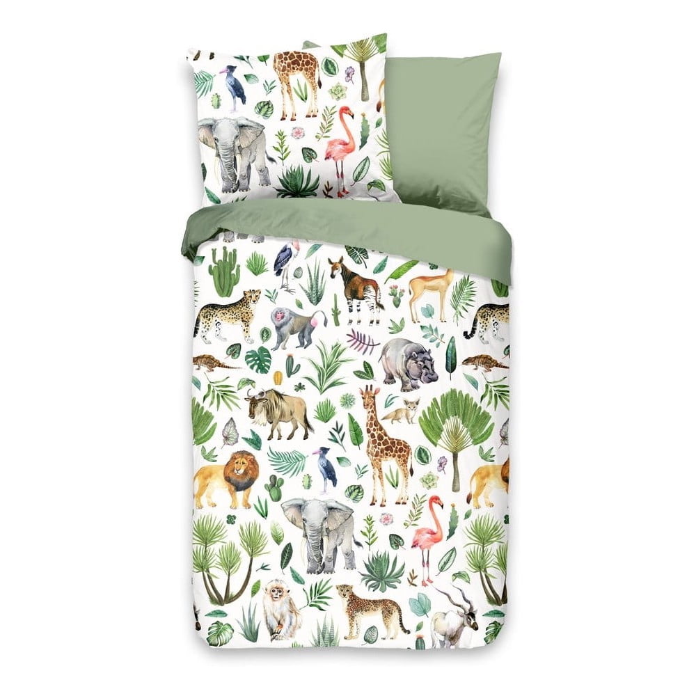 Dječja pamučna posteljina Good Morning Džungle, 100 x 135 cm