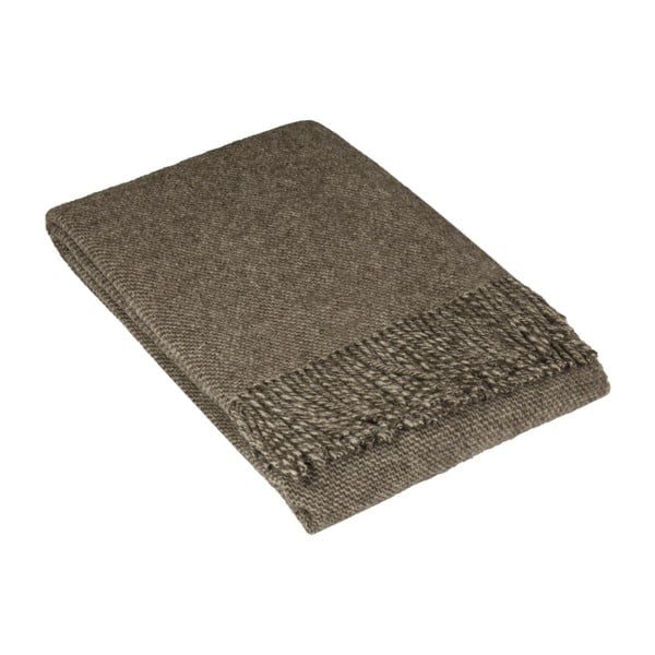Smeđi vuneni prekrivač LANZARETTI Premium, 140 x 200 cm