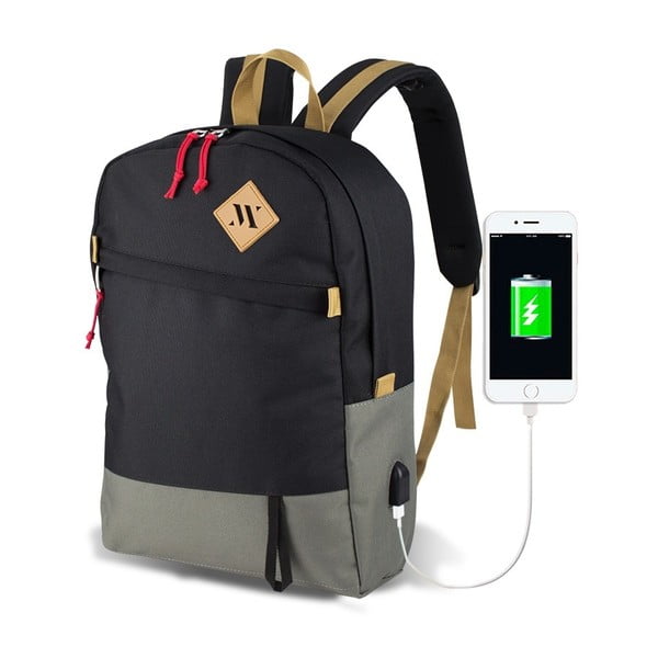 Sivo-crni ruksak s USB priključkom My Valice FREEDOM Smart Bag