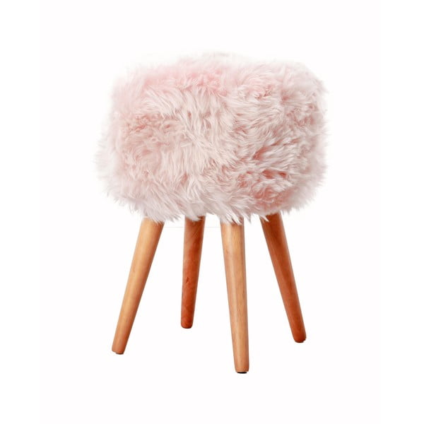 Stolica Stolica sa sjedalom od ružičastog ovčjeg krzna Native Natural, ⌀ 30 cm