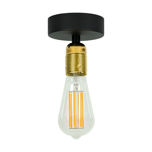 Crna Stropna lampa sa zlatnim grlom Bulb Attact Uno