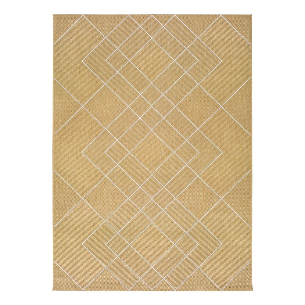 Žuti vanjski tepih Universal Hibis Geo, 80 x 150 cm