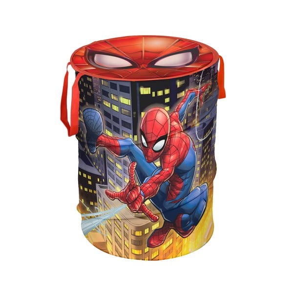 Tekstilna košara za odlaganje s poklopcem Domopak Spiderman, visina 50 cm