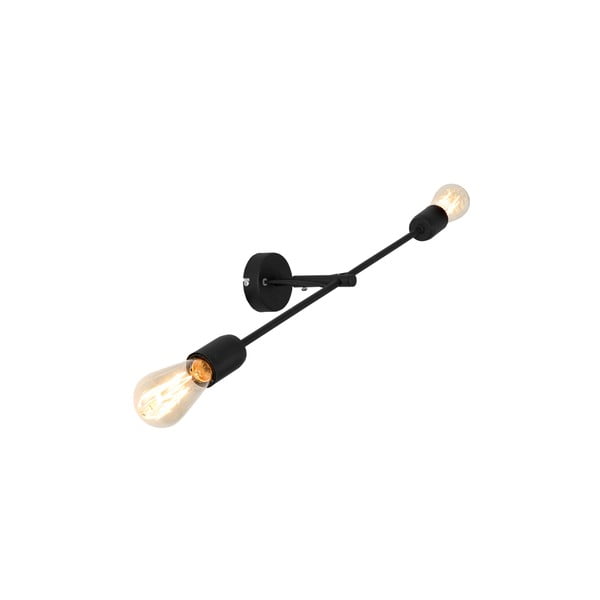 Crna zidna lampa s dvije žarulje Custom Form Twigo, širina 60 cm