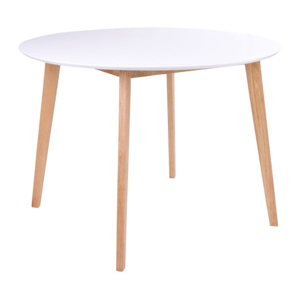 Blagovaonski stol s okruglom bijelom pločom Bonami Essentials Vojens, ⌀ 105cm