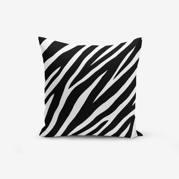 Crno-bijela jastučnica s primjesom pamuka Minimalist Cushion Covers Zebra, 45 x 45 cm