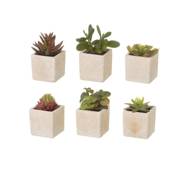Set s 6 umjetnih ukrasa u obliku egzotičnog kaktusa u posudi Unimasa