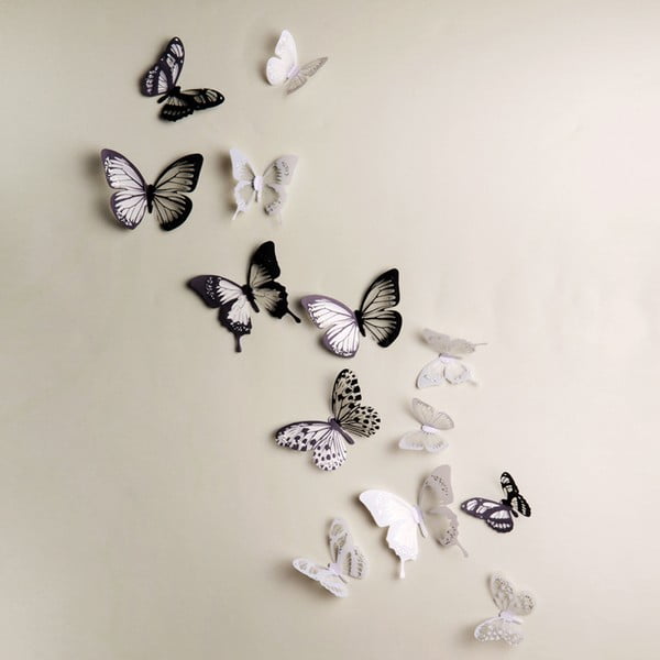 Set od 18 samoljepljivih 3D naljepnica Ambience Butterflies Chic