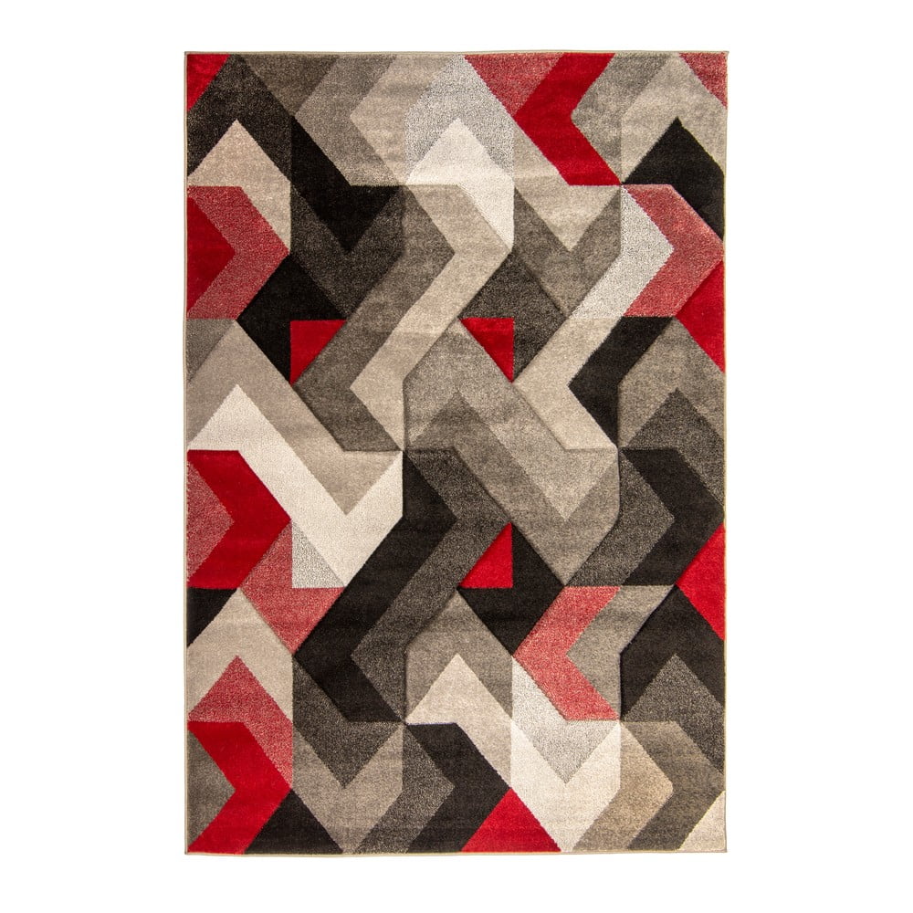 Crveno-sivi tepih Flair Rugs Aurora, 200 x 290 cm