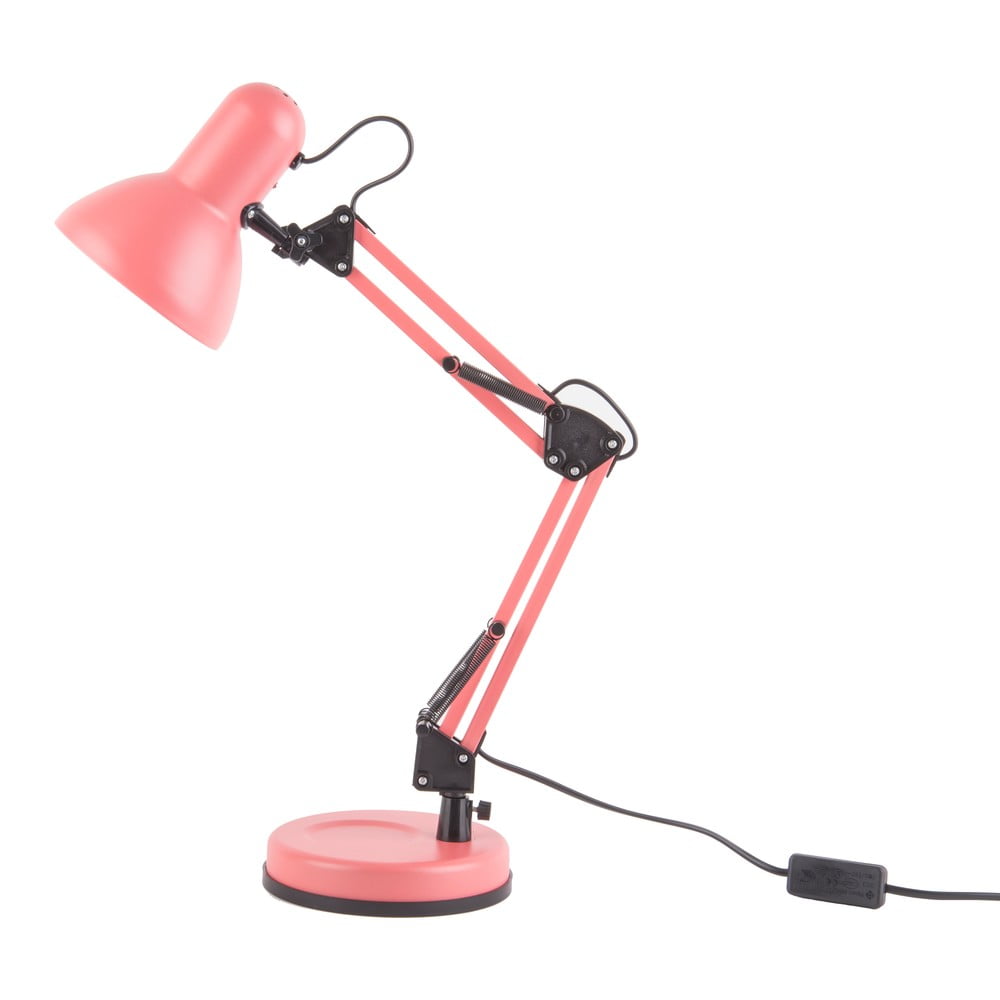 Ružičasta stolna lampa s crnim detaljima Leitmotiv Hobby, ø 12,5 cm