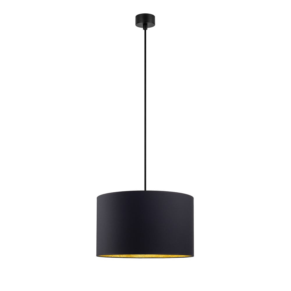 Crna viseća svjetiljka s unutarnjom stranom boje bakra Sotto Luce Mika, ⌀ 40 cm
