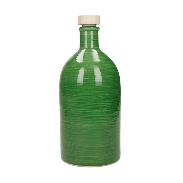 Zelena keramička bočica za ulje Brandani Maiolica, 500 ml