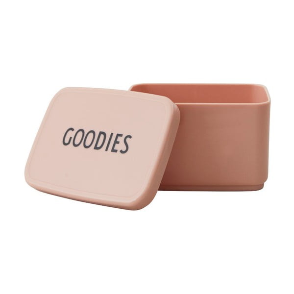 Ružičasta kutija za grickalice Design Letters Goodies, 8,2 x 6,8 cm