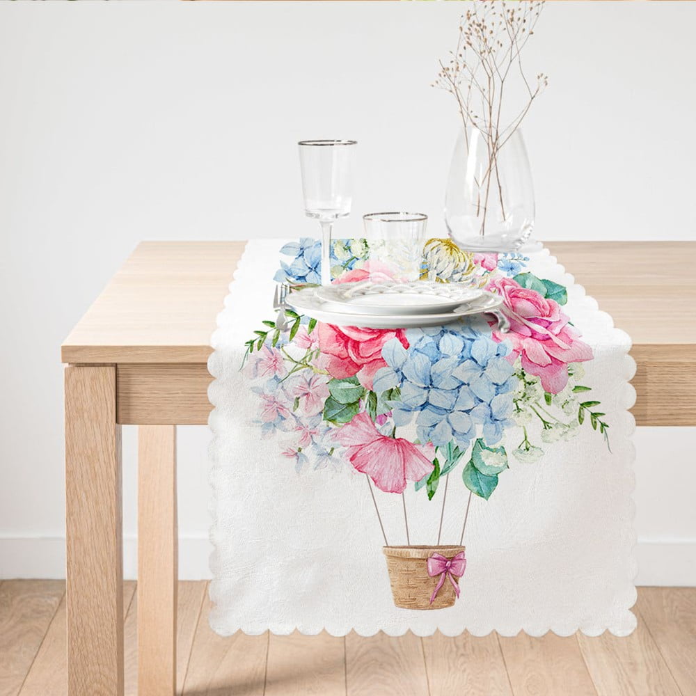 Gaznoga sloja na stolu minimalistički jastuk pokriva šarene cvijeće, 45 x 140 cm