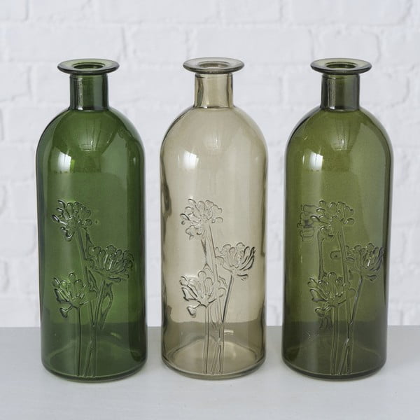 Set od 3 staklene vaze Boltze Lesina, visina 20,8 cm