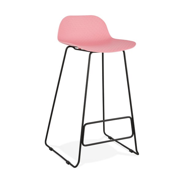 Pink bar stolica s crnim nogama Cocoon Slim Slim, sedam visine 76 cm