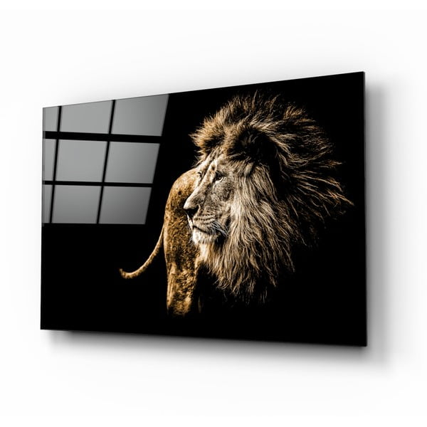 Staklena slika insigne veličanstvenog lava, 110 x 70 cm