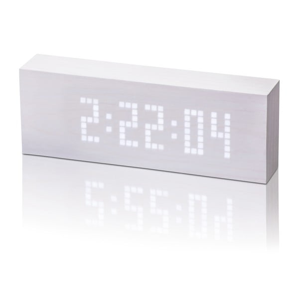 Bijela budilica s bijelim LED zaslonom Gingko Message Click Clock