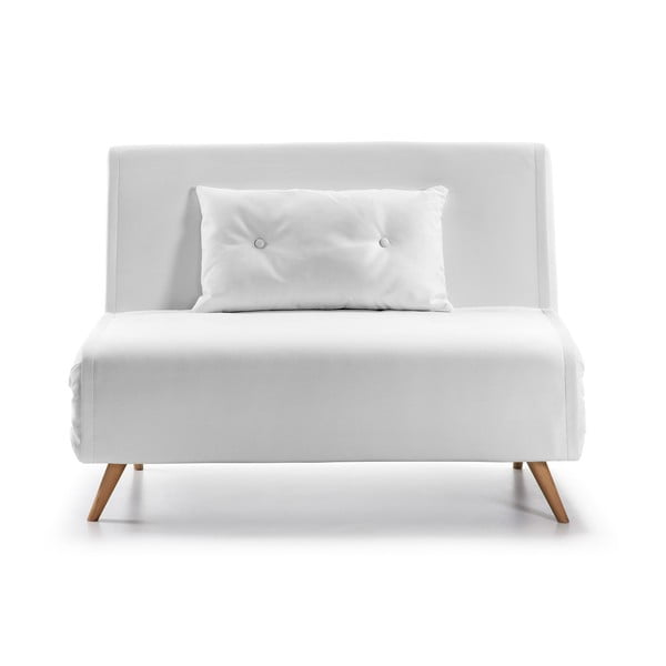 Bijeli kauč na razvlačenje u imitaciji kože Kave Home Tupana