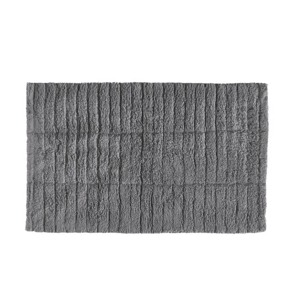 Siva pamučna kupaonska prostirka Zone Tiles, 80 x 50 cm