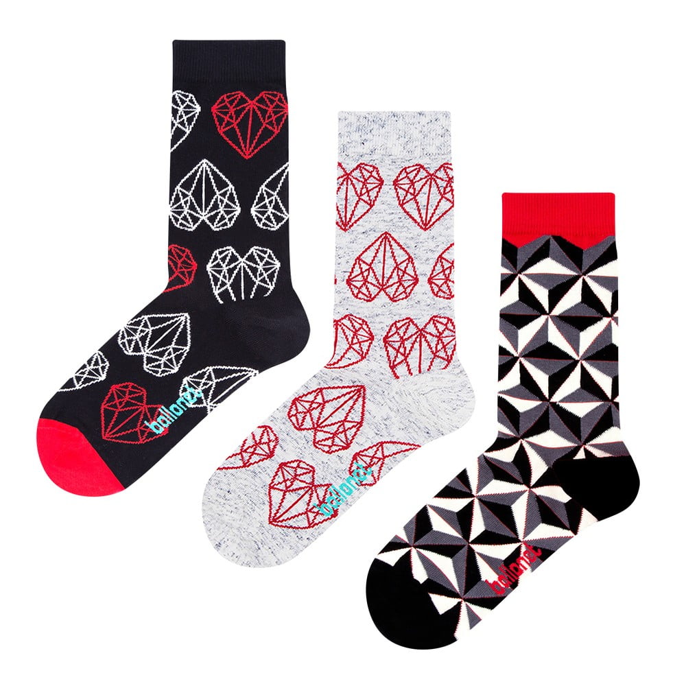 Set 3 para čarapa Ballonet čarape Black & White u poklon kutiji, veličina 36 - 40
