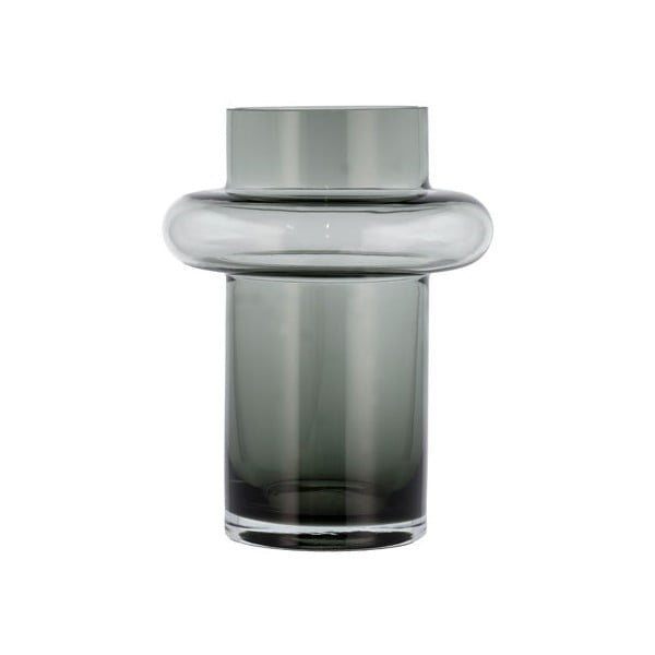 Siva staklena vaza Lyngby Glas Tube, visina 20 cm