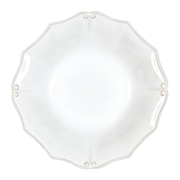 Bijeli duboki tanjur od kamenine Casafina Vintage Port Barroco, ⌀ 24 cm