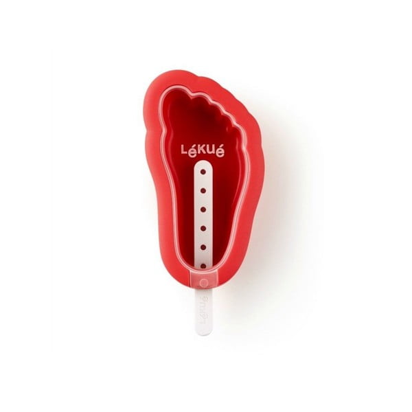 Crveni silikonski kalup za sladoled u obliku stopala Lékué Iconic