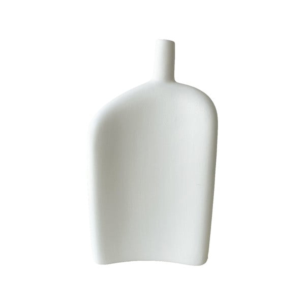 Bijela ravna keramička vaza Rulina Celer