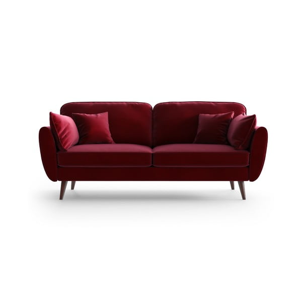 Crveni baršunasti kauč My Pop Design Auteuil