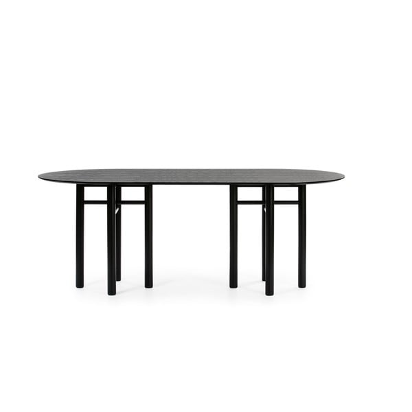 Crni ovalni blagovaonski stol Teulat Junco, dužine 200 cm