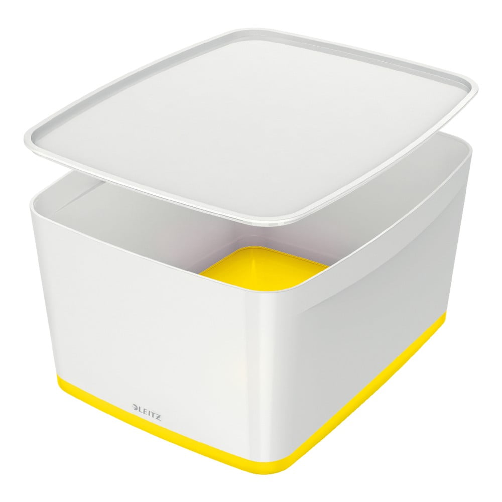 Bijelo-žuta kutija s poklopcem Leitz Office, volumen 18 l