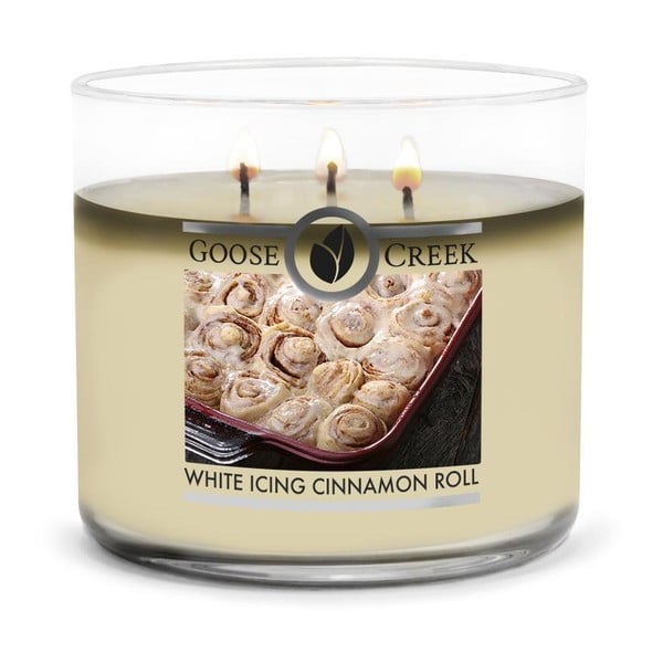 Mirisna svijeća Goose Creek White Icing Cinnamon Roll, vrijeme gorenja 35 h