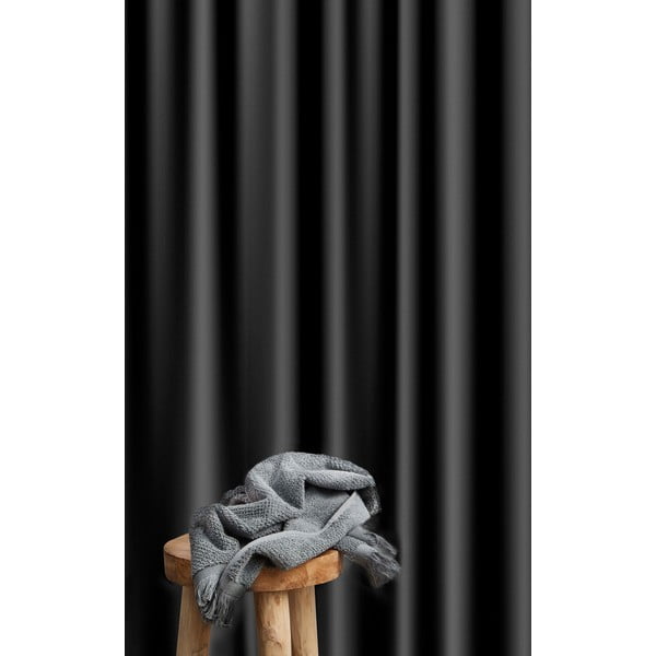 Crna zavjesa za tuš Bahne & CO Pure, 180 x 200 cm