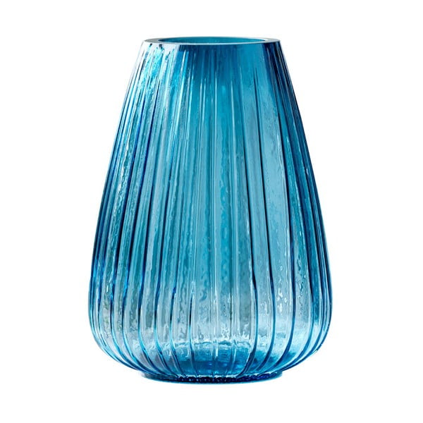 Plava staklena vaza Bitz Kusintha, visina 22 cm