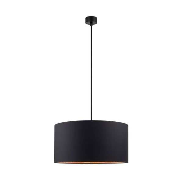 Crna viseća svjetiljka s unutarnjom stranom u boji bakra Sotto Luce Mika, ⌀ 50 cm