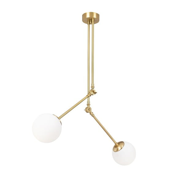 Bijela metalna viseća svjetiljka u zlatnoj boji Opviq lights Anatoli