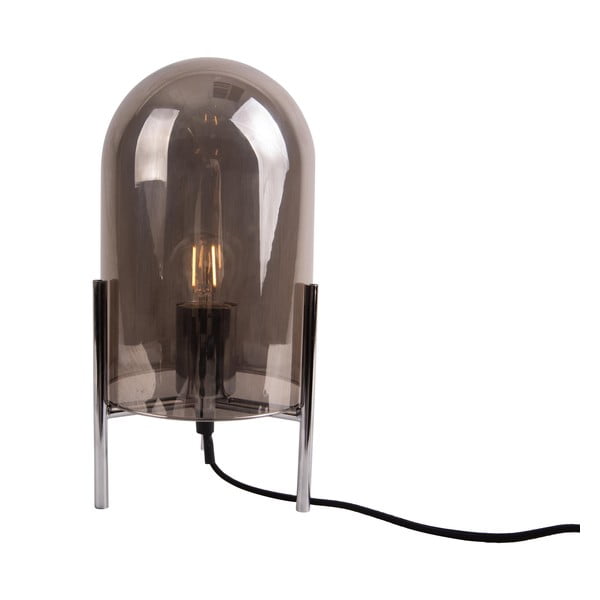 Siva staklena stolna lampa Leitmotiv stakleno zvono