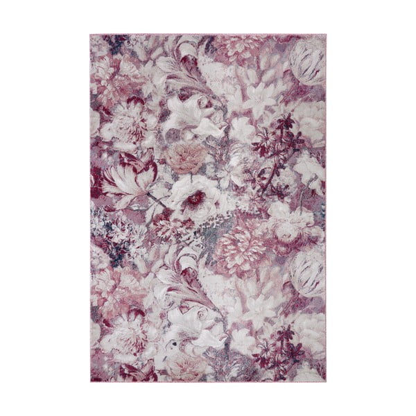 Sivo-ružičasti tepih metvice sagfonija, 80 x 150 cm