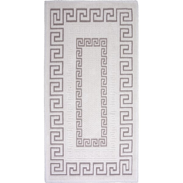 Sivo-bež pamučni tepih Vitaus Versace, 80 x 200 cm