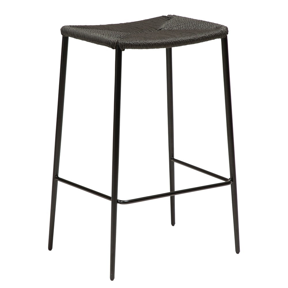 Crna bar stolica s čeličnim nogama Dan-Oblik Stiletto, visina 68 cm