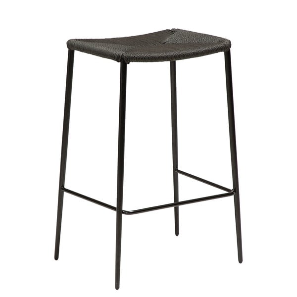 Crna bar stolica s čeličnim nogama Dan-Oblik Stiletto, visina 68 cm
