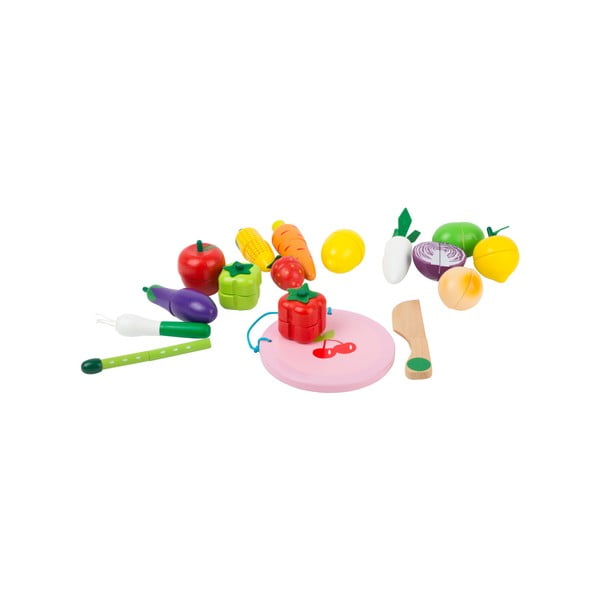 Dječji set drvenih igračaka s čičak Legler voće i povrće